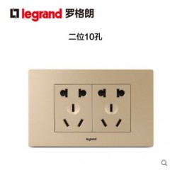 罗格朗 118型金色二位5孔五孔插座开关面板家用墙壁电源10孔