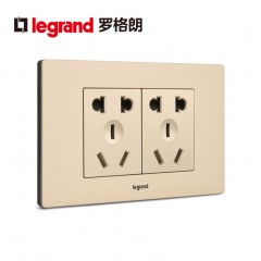罗格朗 118型金色二位5孔五孔插座开关面板家用墙壁电源10孔