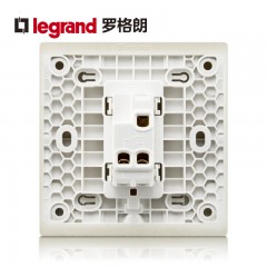 罗格朗 大面板家用单开双控1开一位单联双控一灯双控开关86型