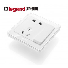 罗格朗 墙壁86型二三插一开五孔带开关的插座面板家用多孔插板
