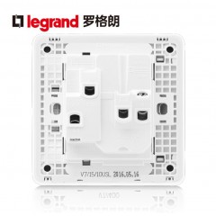 罗格朗 墙壁86型二三插一开五孔带开关的插座面板家用多孔插板