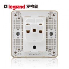 罗格朗 逸典金三孔16a空调专用插座面板家用电热水器16安大功率
