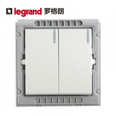 罗格朗 开关插座品牌K5系列双开单控带灯面板 二开单控LED
