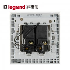 罗格朗 开关插座品牌K5系列双开单控带灯面板 二开单控LED