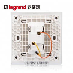 罗格朗 逸景黑色单联单控单开带LED指示灯一开一位家用开关面板