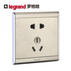 罗格朗 尚韵86型缎沙金五孔插座面板开关家用5孔墙壁电源暗装