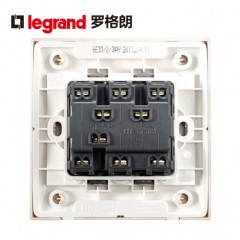 罗格朗 3开双控带荧光86型三开双控荧光开关插座面板三位双控