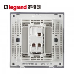 罗格朗 开关插座 尚韵系列缎沙金单开双控荧光面板 一开双控荧光