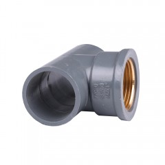 国产 灰色PVC铜内牙螺纹三通管件 20/25/32PVC排水管内丝三通4分6分1寸