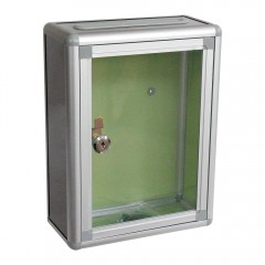 国产 上投小号灰透明面无字意见箱铝合金室内挂墙建议箱 信报箱医药箱