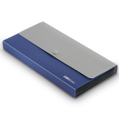 得力 文件夹小巧风琴包按扣票据文件袋小号多功能迷你单据账单收纳册发票欠条办公家用证件分类12格多层票据盒