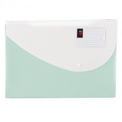 得力 5506文件袋F/C资料袋纽扣档案袋按扣双面彩色公文袋