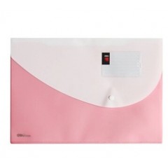 得力 5506文件袋F/C资料袋纽扣档案袋按扣双面彩色公文袋