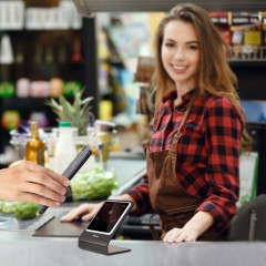 得力 二维码扫描器扫码器刷卡机花呗平台付款器