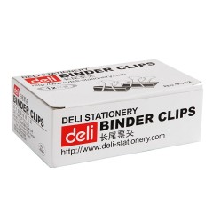 得力 9542黑色长尾夹 大号票夹 燕尾夹 票据夹 41mm夹子 12只/盒