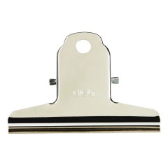 得力 山形铁票夹金属报刊资料整理夹 银色票据夹