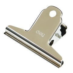 得力 山形铁票夹金属报刊资料整理夹 银色票据夹