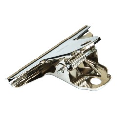 得力 山形铁票夹金属报刊资料整理夹 银色票据夹