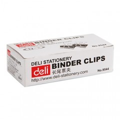 得力 长尾夹9544黑色办公燕尾夹25mm学生试卷夹金属强力夹子文具