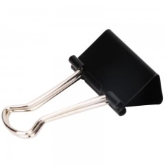 得力 8563黑色长尾夹32mm学生试卷装订夹票据夹燕尾夹夹子文具