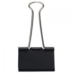 得力 8561黑色长尾夹50mm大号票据夹燕尾夹文件装订铁强力夹子文具