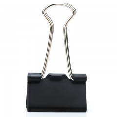 得力 8564黑色长尾夹25mm学生试卷强力夹票据夹燕尾夹夹子文具