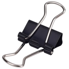 得力 15mm 6号黑色长尾票夹子票夹燕尾夹办公用品小金属票夹