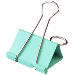 得力 51mm筒装彩色长尾夹燕尾夹大号夹子资料夹子12只/筒