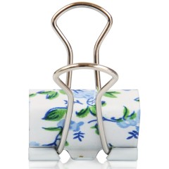 得力 25mm印花长尾票夹燕尾夹学习办公用品金属票夹文具