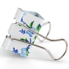 得力 25mm印花长尾票夹燕尾夹学习办公用品金属票夹文具