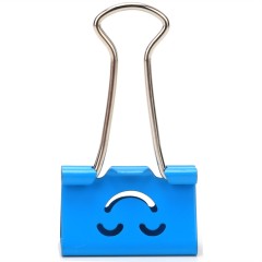 得力 彩色卡通微笑长尾票夹4号燕尾夹学习办公用品金属票夹混色夹