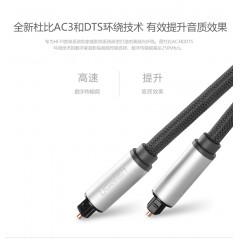 绿联 光纤音频线数字光纤线方对方口连接  2米以上 AV108