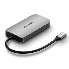 绿联CM136Type-C扩展坞USB-C转3.0HUB+VGA转换器 带PD充电50210