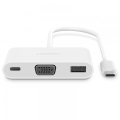 绿联US163 Type-C扩展坞 USB-C转VGA+ USB3.0带PD供电30376