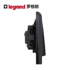 TCL罗格朗黑色三开单控三联单控面板家用三位电灯开关3开单控86型