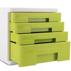 得力 塑料资料档案柜抽屉式收纳箱4层 9761