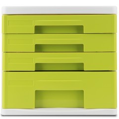 得力 塑料资料档案柜抽屉式收纳箱4层 9761