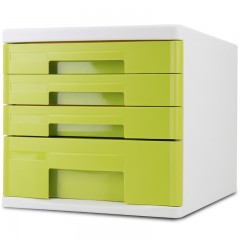 得力 塑料资料档案柜抽屉式收纳箱4层 9761