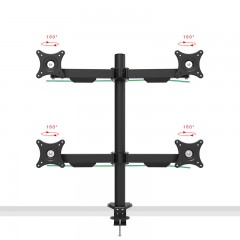 DVHZ 四屏显示器支架 4屏幕股票挂架 带走线桌夹穿孔两用S0294