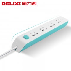 德力西 接线板排插电源插座多用托拖线板电插板带开关插排插板