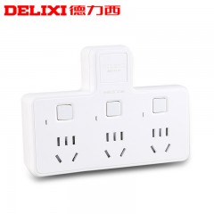 德力西 插座转换器家用多功能插头一转多电源智能无线插座插排插板  CDK602