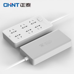 正泰 电工新国标保护门六位插座多功能插排接线板插线板排插拖线板 Sunrise 3-1260 (1.8m)