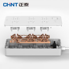 正泰 电工新国标保护门六位插座多功能插排接线板插线板排插拖线板 Sunrise 3-1260 (1.8m)