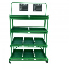 国产 加厚四层带轮蔬菜店展示架干果糖果架子可移动水果货架