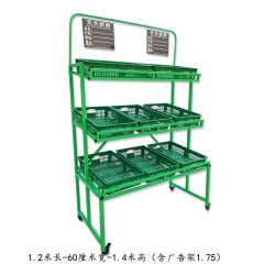 国产 加厚四层带轮蔬菜店展示架干果糖果架子可移动水果货架