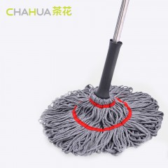 茶花 自拧水拖把家用旋转普通地拖墩布免手洗不锈钢长杆懒人挤水拖