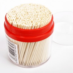 宜洁 1500只牙签一次性单头细环保竹牙签餐厅酒店家用3筒装 Y-9746