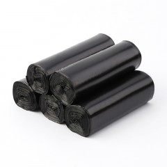 洁成 一次性中号垃圾袋家用垃圾桶塑料袋5卷100只黑色4877