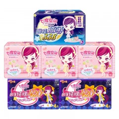 七度空间 少女系列整经期最佳日夜组合绵柔超薄超长夜用420mm混合