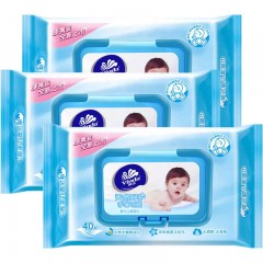 维达  维达手口湿巾宝宝湿巾40片/包3包装无香婴儿湿纸巾